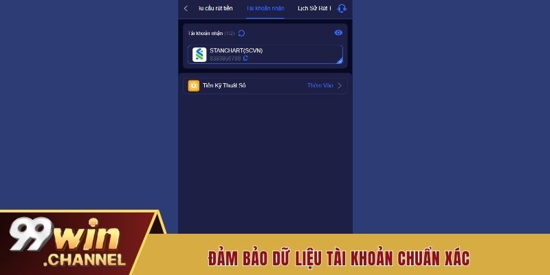 Đảm bảo mọi dữ liệu về tài khoản chuẩn xác